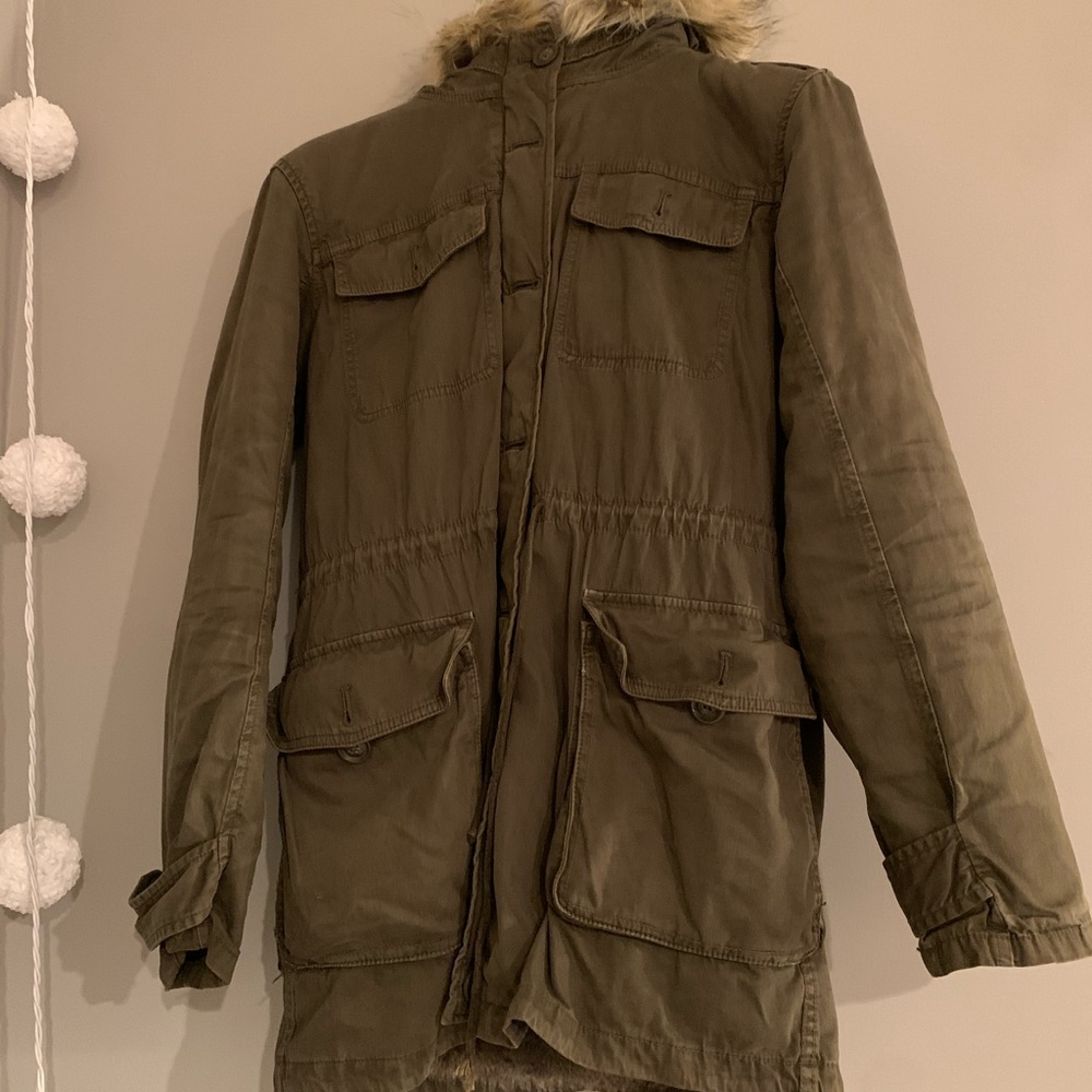 Aritzia Talula Fur Military Jacket
